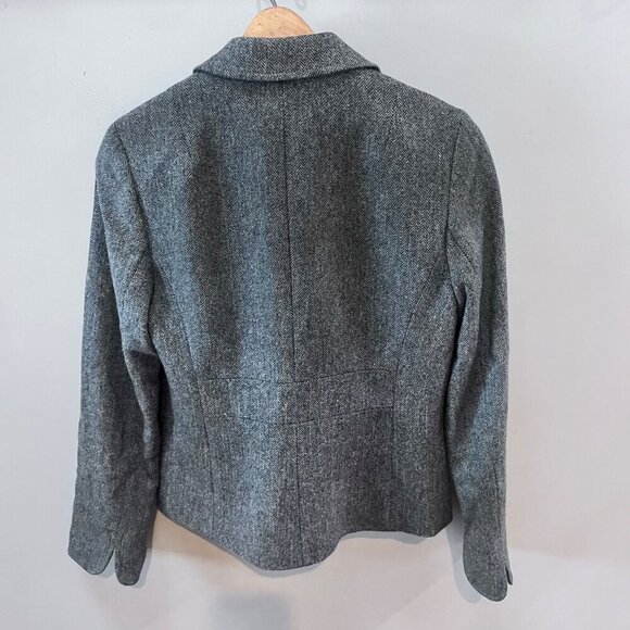 J.Crew Factory Womens Gray Herringbone‎ Blazer Jacket Size 2 Wool Blend - Picture 4 of 5